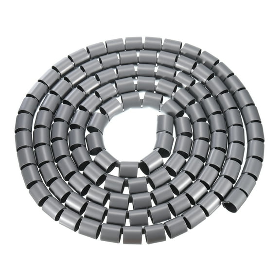 Uxcell Spiral Tube Wrap Cable Management Sleeve 3Meter 28mm PE Wire Wrap Cord Protector Grey