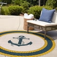 thumbnail image 3 of Unique Loom Outdoor Coastal Collection Area Rug - Anchor (7' 1" Round Ivory/Yellow), 3 of 9