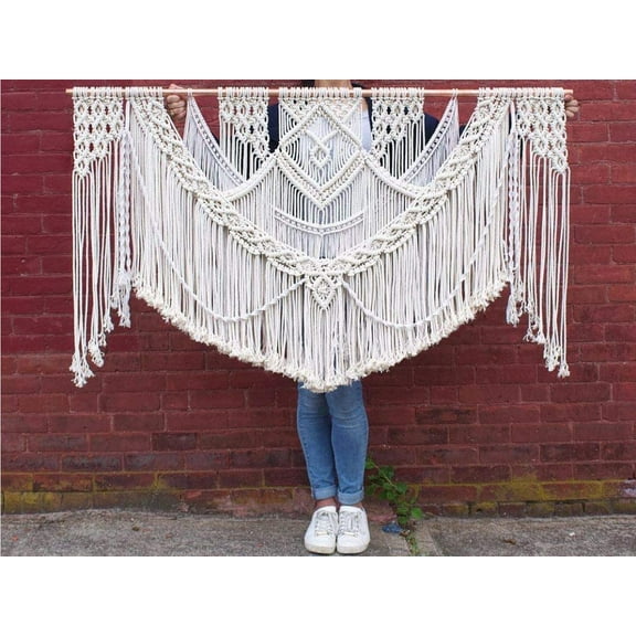 Bohemian Macrame Wedding Backdrop Decor Boho Chic Macrame Wall Hanging Style Macrame Tapestry Macrame Curtain & Macrame Arch 60" W x 40" L