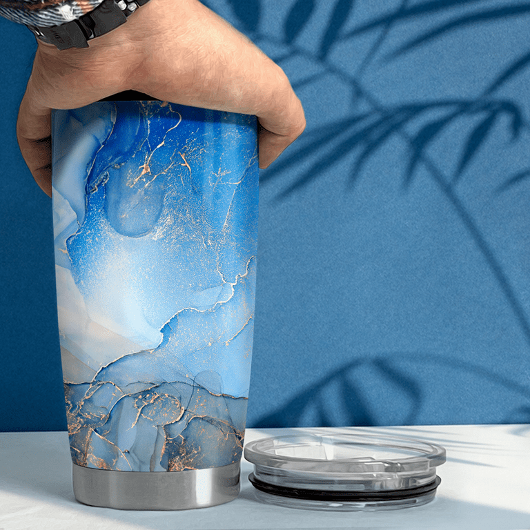 BRIESTA ブリエスタ marble blue NUTS OUTDOOR SANDJEST Tumbler 20oz Blue Marble Double Wall Vacuum