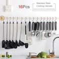 thumbnail image 1 of Kitchen Utensils Set 16Pcs Silicone Non-stick Cooking Utensils Stainless Steel Kitchen Tool Gift S Shaped Metal Hooks Kitchenware Set, 1 of 7