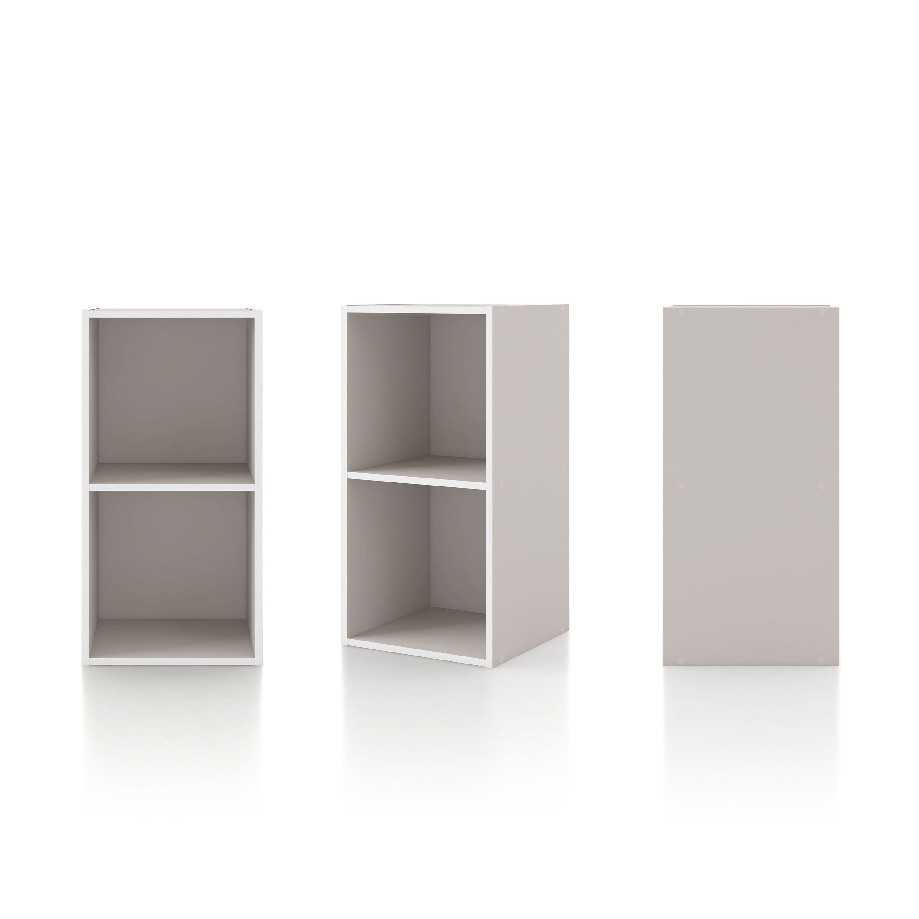Join Stackable 2-Cube Wood Taupe Grey Bookcase