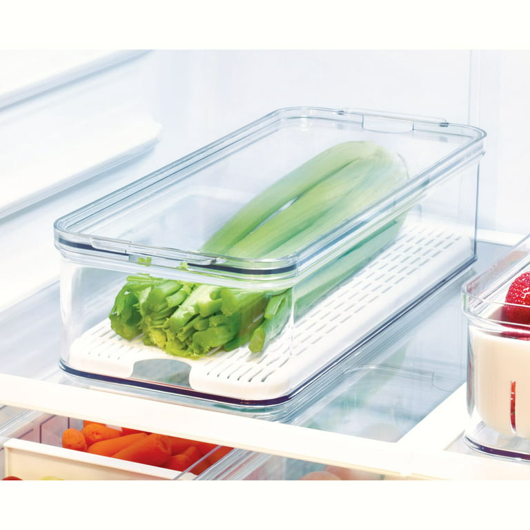 iDesign 3-Piece Recycled Plastic Refrigerator Organizer Clear/White