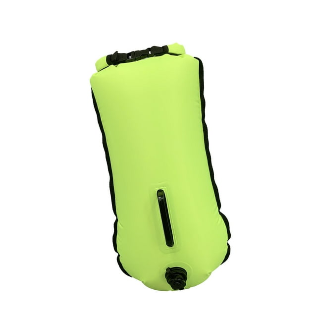 Boya de natación de alta visibilidad de 28 l, totalmente impermeable, de PVC de colores brillantes. Verde