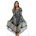 thumbnail image 2 of Riviera Sun Batik Tie Dye Summer Dress Beach Cover Up  (Black / White, Small), 2 of 4