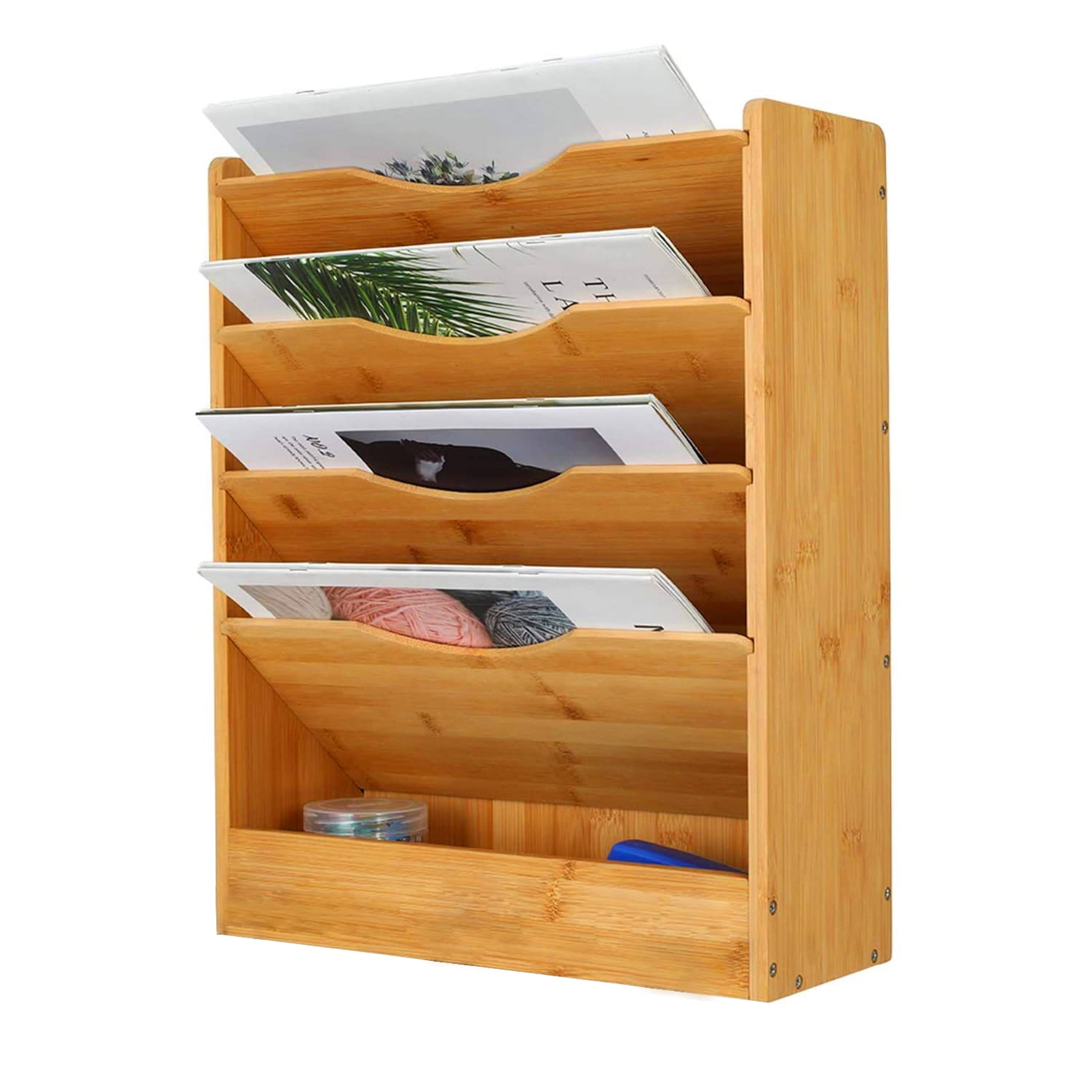Plastic Wall Mounted Storage Bax, Non Punching File Holder, Wall Mails  Magazines Organizer, Adhesive Storage Rack, For Home Room Wall Door Cabinet  - Temu