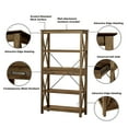 thumbnail image 5 of Saint Birch Honduras Engineered Wood Four Shelf Bookcase in Rustic Oak Brown, 5 of 7