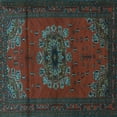 thumbnail image 1 of Ahgly Company Indoor Square Medallion Light Blue Traditional Area Rugs, 7' Square, 1 of 4