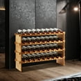 thumbnail image 3 of 36 Bottles Stackable Modular Wine Rack, 4 Tier Wooden Wine Storage Rack, Bamboo Wine Display Shelves, Wobble-Free Wine Holder Freestanding Floor Wine Bottle Rack for Bar Cellar, 3 of 6