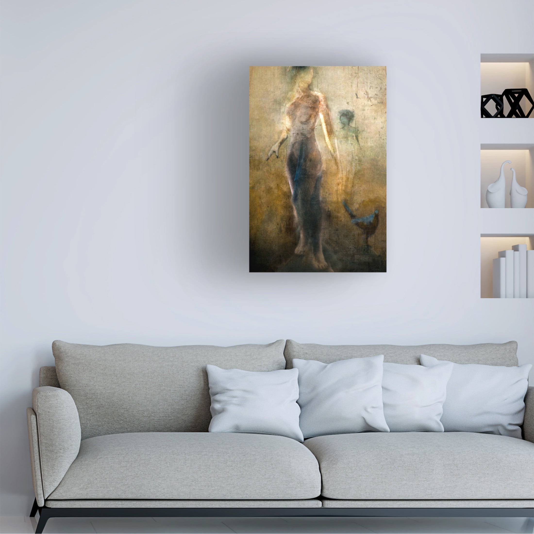 Canvas Wall Art - Charlaine Gerber 'And All I See Are Strangers Faces' Wall Art for Living Room, Bedroom, or Office D?cor by Trademark Fine Art - 16 x 24 Inches