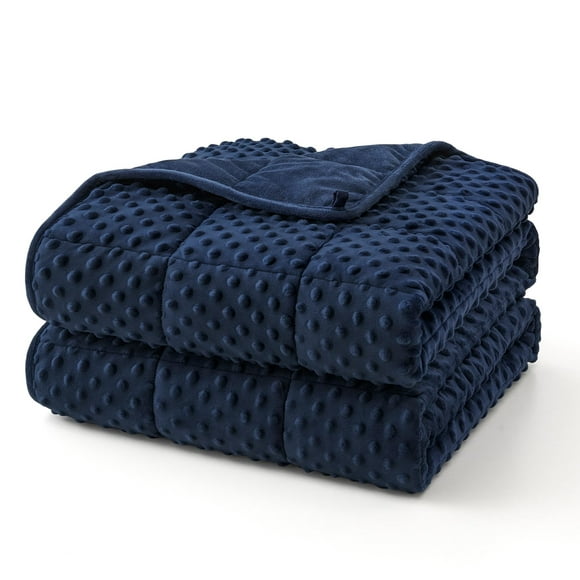 Manta con Peso Topcee 5.5 kg 122x183 cm Azul con Lunares Minky