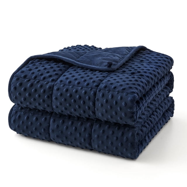 Manta con Peso Topcee 5.5 kg 122x183 cm Azul con Lunares Minky