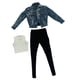 thumbnail image 3 of Chaqueta vaquera para mujer a escala 1:6, figura femenina de cosplay, ropa corporal para mujer de 12 pulgadas Azul oscuro, 3 of 9