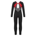 thumbnail image 2 of DPOIS Kids Girls Shiny Rhinestone Long Sleeve Full Body Unitard Jumpsuit Red 6, 2 of 7