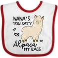 thumbnail image 3 of Inktastic Nana's You Say Alpaca My Bags Boys or Girls Baby Bib, 3 of 4