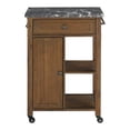 thumbnail image 4 of Fairmont Kitchen Cart Engineered Wood With Faux Marble Top and Oak Finish Wood, 4 of 12