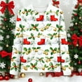 thumbnail image 4 of Womens Plus Size Christmas Tops Colorful Graphic Tee Shirts Crew Neck Long Sleeve Holiday Xmas Funny T-Shirts (3XL, Red), 4 of 5
