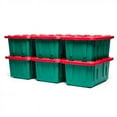 thumbnail image 4 of Homz 9009215 12.25 x 26 x 17.75 in. 15 gal Storage Container, Green & Red - Pack of 6, 4 of 6