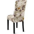 thumbnail image 3 of Chair Covers for Dining Room 4 Pack, Solid Stretch Dining Chair Covers, Washable Kitchen Slip Covers, Parson Chair Covers Set of 4 (Taupe Floral, 4 Pack), 3 of 6