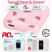 Yoobao Portable Charger 20W 10000mAh Cute USB-C in & Out Power Bank Fast Charging, PD 3.0+QC 4.0 High-Speed Charging Phone Battery Pack for iPhone 14 13 12Pro Max iPad Samsung - Pink