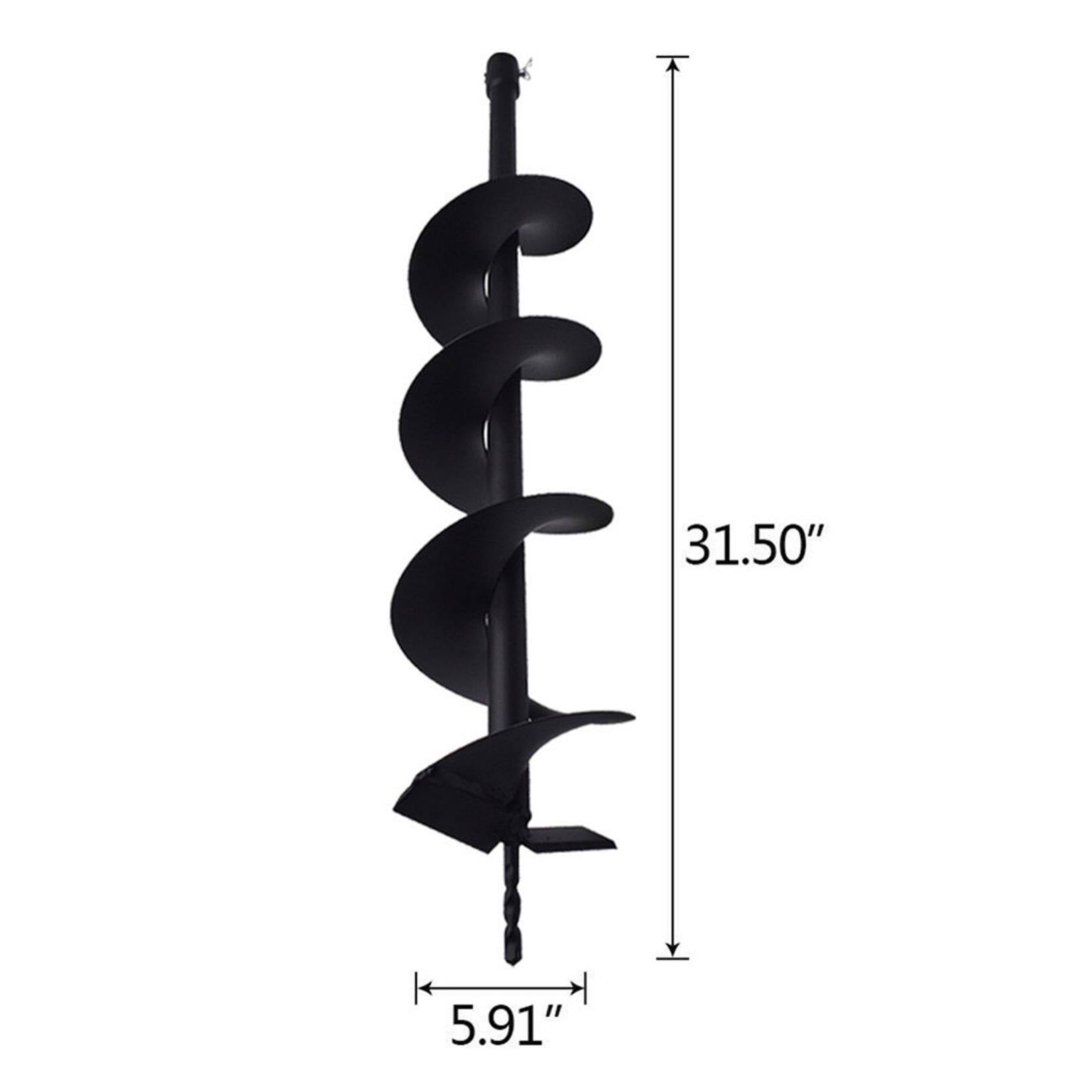 Earth Auger Drill Bits 6 inch for Gas Powered Post Fence Hole Digger 3/8 inch Hex Drive Drill