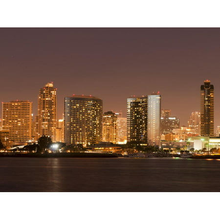 San Diego Skyline at Dusk From Coronado Island, California, United States of America, North America Print Wall Art By Sergio