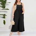thumbnail image 2 of Women's Plus Size Loose Sleeveless Jumpsuits Adjustable Spaghetti Strap Stretchy Long Pant, 2 of 5