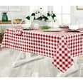 thumbnail image 3 of Home Bargains Plus Rectangle Fabric Tablecloth, Country Rustic Buffalo Plaid, 60 x 120 Inch, Indoor Outdoor Easy Care Dining Table Cover, Checkered Cottage Gingham, Red, 3 of 4