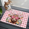 thumbnail image 3 of Entryway Rug 2'x3', Easter Small Rug for Kitchen Bathroom Door Mat Indoor Entrance, Cartoon Cute Rabbit Cow Carrots Pink Buffalo Plaid Non-Slip Area Rugs Floor Mats Carpet Front Door Rugs, 3 of 8