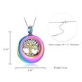 thumbnail image 2 of Cremation Urn Necklace for Ashes Eternity Circle of Life Tree of Life Urn Locket Urn Necklace Mini Keepsake Memorial Ash Jewelry for Women Men, 2 of 8