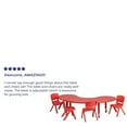thumbnail image 2 of 35''W x 65''L Half-Moon Red Plastic Height Adjustable Activity Table Set with 4 Chairs, 2 of 3