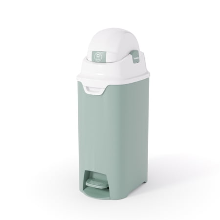 Foundations Hands Free Medium Diaper Pail with Airtight Lid - Durable & Odorless Diaper Disposal  Holds up to 45 Newborn Diapers Refill With Any Bags - Green