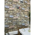 thumbnail image 2 of Dundee Deco 3D Wall Panels - Cladding, Beige Bronze Lilac Stone Look Wall Paneling, Styrofoam Facing for Interior and Exterior Applications, DIY, SAMPLE, Size 10 x 10 in., 2 of 9
