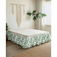 thumbnail image 2 of Eucalyptus Leaves Bed Skirt King Size 16" Drop Green Rustic Watercolors Plants Ruffled Wrap Around Bed Skirts Adjustable Elastic Bedskirt Dust Ruffle for King Size Bed, 2 of 7