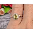 thumbnail image 2 of 2.25 Carat 6mm Round Cut Champagne Diamond Moissanite Bridal Ring Set With Matching Wedding Band On 10k Rose Gold Art Deco, 2 of 5