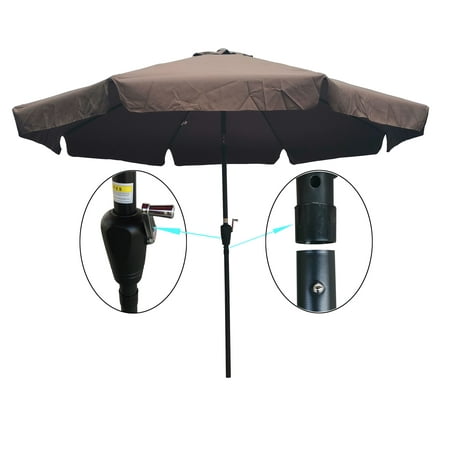 10 Feet Patio Umbrella Market Table Round Umbrella Outdoor Garden Umbrella With Crank And Button Tilt, Can Be Used For Outdoor Swimming Pool Shading -  Lacyie