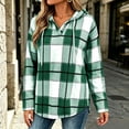thumbnail image 3 of Hoodie for Women Long Sleeve Plaid Fall Winter Casual Sweatshirt Mid Length Drawstring Detail Relaxed Fit Stylish Everyday Sweatshirts, 3 of 9