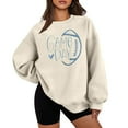 thumbnail image 2 of Gamivast Game Day Football Sweatshirt for Women Cute Heart Graphic Long Sleeve Crewneck Pullover Relaxed Fitted Drop Shoulder Tops Superbowl Outfit 2026, 2 of 4