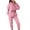 Pink-a, variant on Mrat Womens Long Sleeve Cropped Hoodle Tops Sweatshirt Slim Leg Drawstring Pants with Pockets Sweatsuit Set S-79 Beige XXL