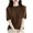 Coffee, variant on Women's Stylish & Comfortable Knitted rib Wool Sweater - Spring Fall Winter First-Line Ready to Wear Seamless Knit Crewneck Half Sleeve Top