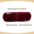 thumbnail image 3 of Organizador de bolso, molde de bolso de fieltro con cremallera, 9.5"x2.4"x4.3", Burdeos, 3 of 6