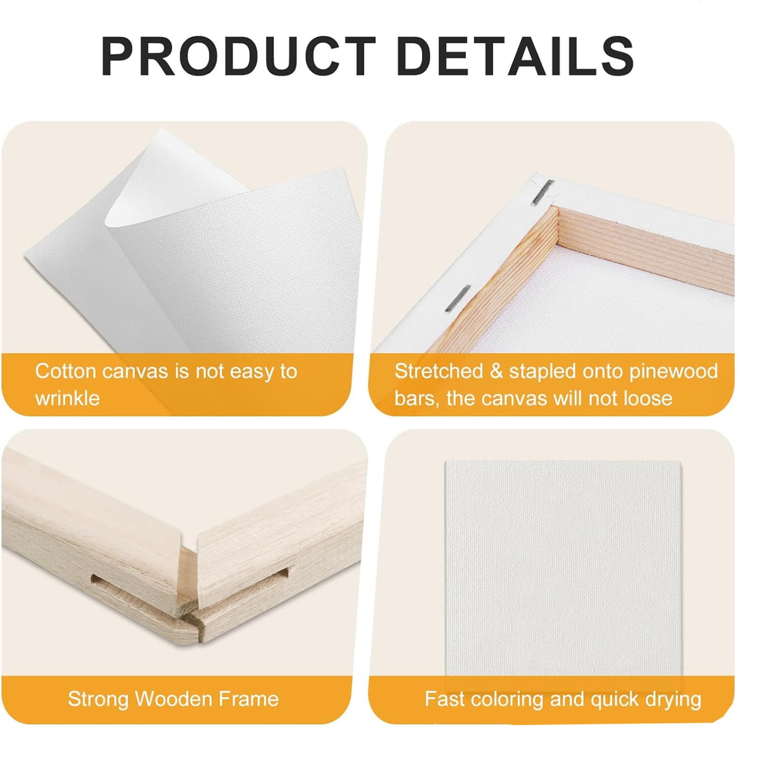 12 Pack Mini Canvas Art Boards,Happon 4" x 4" Art Canvases Boards for Acrylic Oil Painting and Decorating,Mini Oil Painting Frame with for Artist Painting