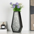 thumbnail image 3 of SHYFOY 14" Luxury Black Crushed Diamond Glass Vase Decorative Art Vase for Living Room, 3 of 7