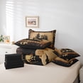 thumbnail image 6 of meiyoeat Vintage Deer Silhouette 7pcs Queen Bedding, Rustic Paw Print Bedding Comforter Set Queen For Boys Kids,Black Reversible, 6 of 7
