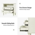 thumbnail image 5 of 27" Tall 2-drawer Wooden End table with Charging Station Living room White, 5 of 5