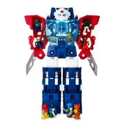 Kid Connection Transforming Robot Transporter with Lights and Sounds, 10 Miniature Figures with Interchangable Parts (32 Pieces) Ages3+