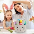 thumbnail image 3 of Easter Basket Children Personalized Woven Rope Easter Basket Empty With Rabbit Ears And Handles, 3 of 6