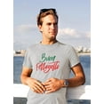 thumbnail image 2 of Buon Ferragosto Red Calligraphy T-Shirt Men -Image by Shutterstock, Male Small, 2 of 4