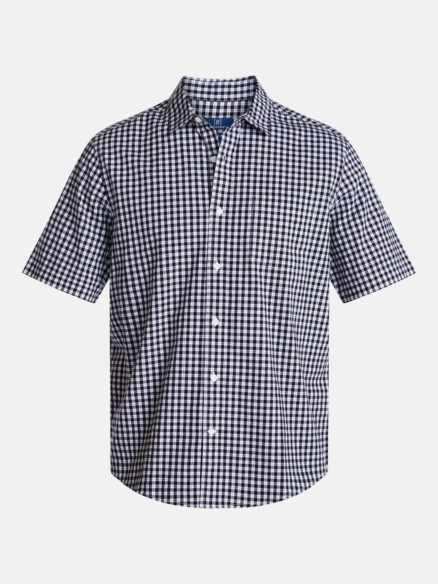 George Men's and Big Men's Modern Fit Poplin Button Up Shirt with Short Sleeves, Sizes XS-3XL