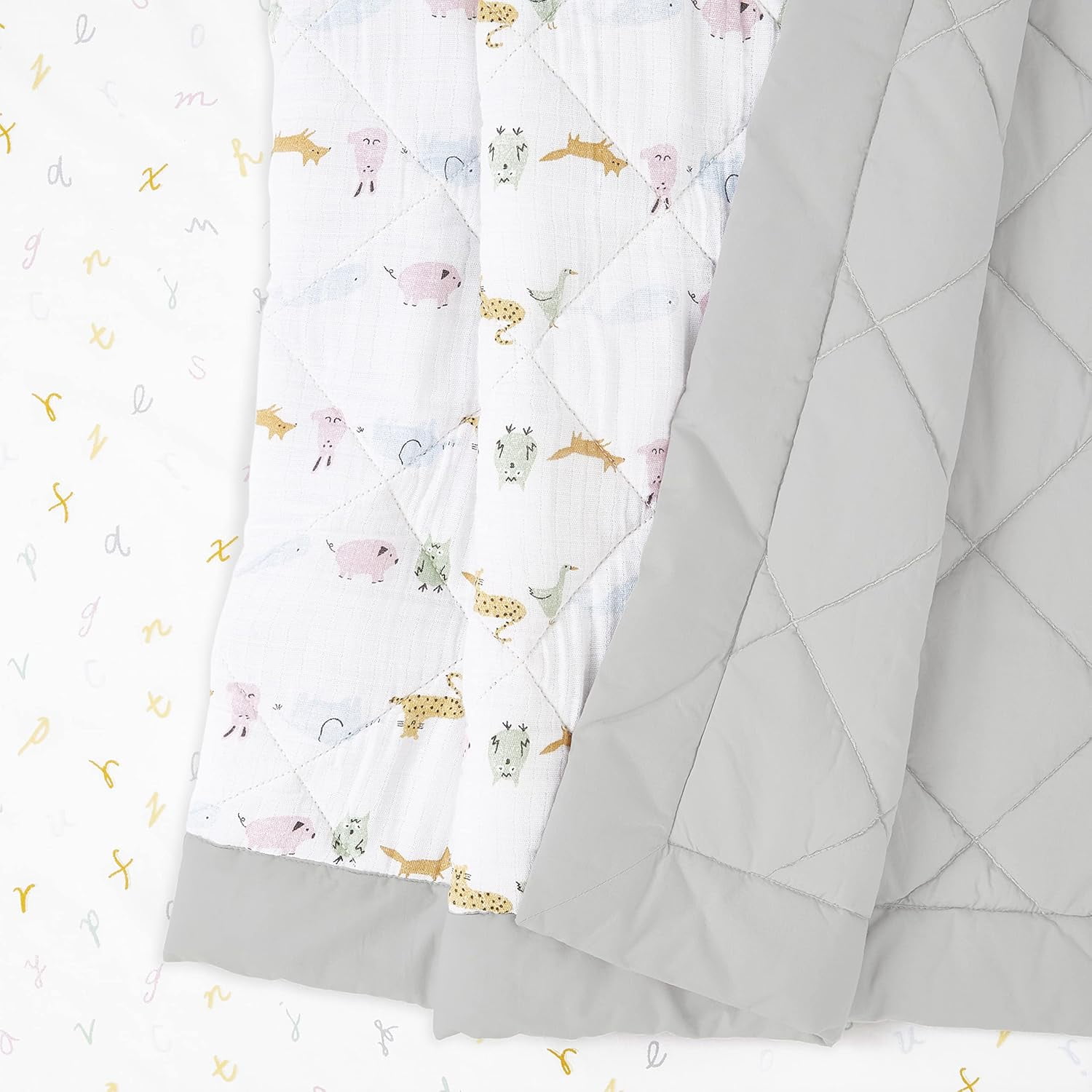 aden + anais Essentials, Cotton Crib Bedding Set , Alphabet Animals, Unisex, Infants, 3-piece set